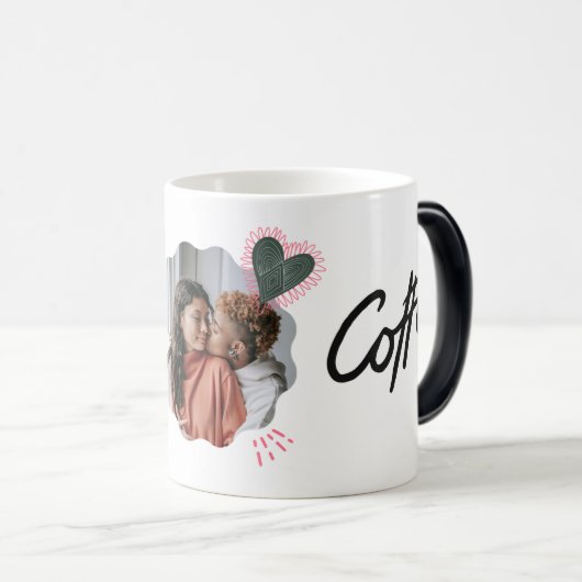 Romantic Couple Photo Mug Magische Mok (Voorkant rechts)