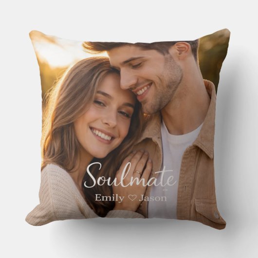 Romantic Couple Photo Personalized Cushion Gift Kussen (Voorkant)