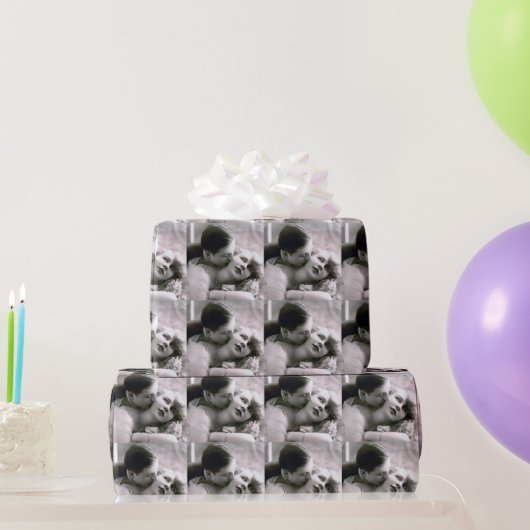 Romantic Couple  Retro Foto Elegant Love Cadeaupapier (Feestgeschenken)