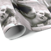 Romantic Couple  Retro Foto Elegant Love Cadeaupapier (Rol Hoek)