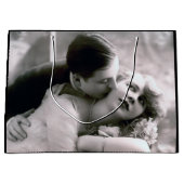 Romantic Couple Retro Foto Elegant Love Groot Cadeauzakje (Voorkant)