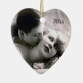 Romantic Couple  Retro Foto Elegant Love Keramisch Ornament (Rechts)