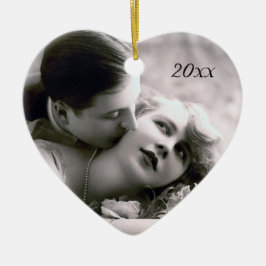 Romantic Couple  Retro Foto Elegant Love Keramisch Ornament