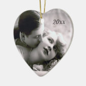 Romantic Couple  Retro Foto Elegant Love Keramisch Ornament (Links)