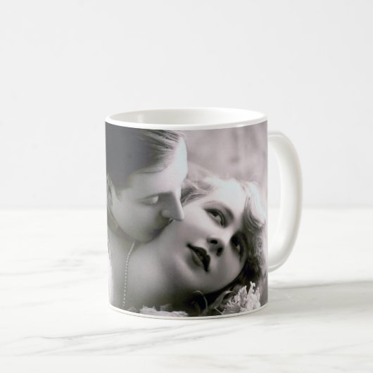 Romantic Couple  Retro Foto Elegant Love Mok (Voorkant rechts)