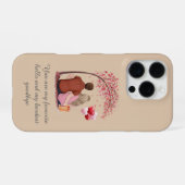 Romantic Couple Silhouette "Favorite Hello" Quote  iPhone Hoesje (Achterkant horizontaal)