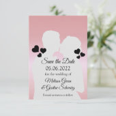 Romantic Couple Silhouette Inspirerend sparen de D Save The Date (Staand voorkant)
