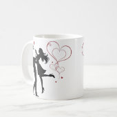 Romantic Couple Silhouette Love – Heart Valentine Koffiemok (Voorkant links)