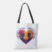Romantic Couple Silhouette Sunset Heart Tote Bag (Achterkant)