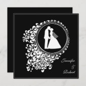 Romantic Couple Silhouette Wedding Invitation Kaart (Voorkant / Achterkant)