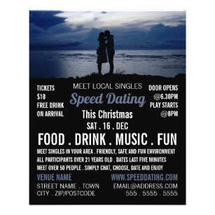 Romantic Couple, Speed Dating Event Adverteren Flyer