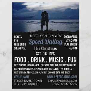 Romantic Couple, Speed Dating Event Adverteren Flyer