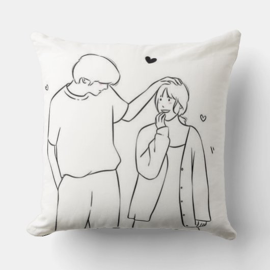 Romantic Couple Throw Pillow – Cute Love Gift  Kussen (Voorkant)