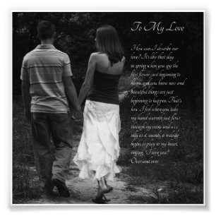 Romantic Couple "To My Love" Verse Photo Print Foto Afdruk