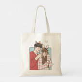 Romantic Couple Tote Bag Elegant Love Gift for Him (Achterkant)