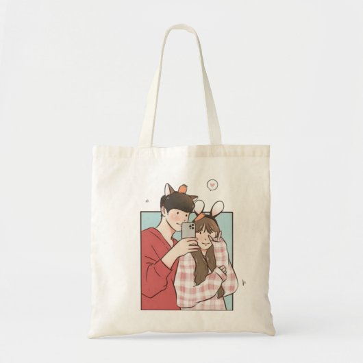 Romantic Couple Tote Bag Elegant Love Gift for Him (Voorkant)
