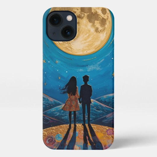 Romantic Couple Under Moonlight Aesthetic iPhone C iPhone Hoesje (Achterkant)