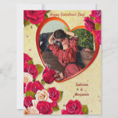 Romantic Couple Valentijn Heart en Rozen Kaart (Voorkant)