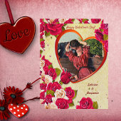 Romantic Couple Valentijn Heart en Rozen Kaart