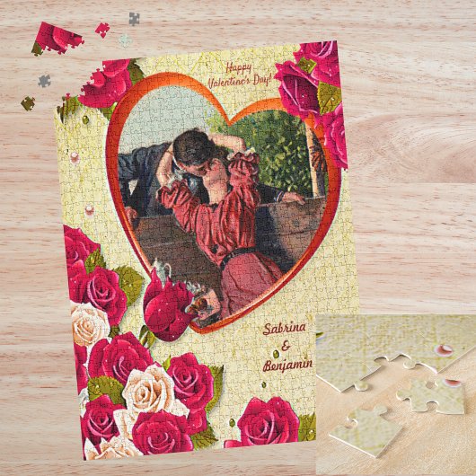 Romantic Couple  Valentijn Heart en Rozen Legpuzzel