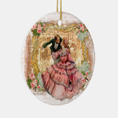 Romantic Couple Versaille Dance French Keramisch Ornament (Rechts)