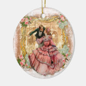 Romantic Couple Versaille Dance French Keramisch Ornament (Links)