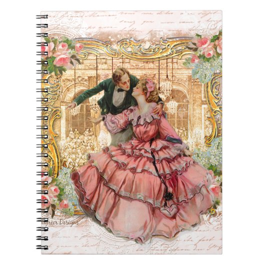 Romantic Couple Versaille Dance French Notitieboek (Voorkant)