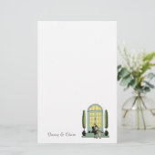 Romantic Couple Wedding Verloving Briefpapier (Staand voorkant)