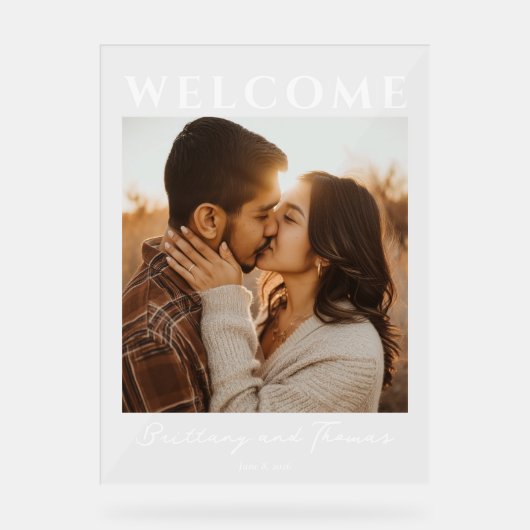 Romantic Couple Welcome Sign Acryl Bord (Voorkant)