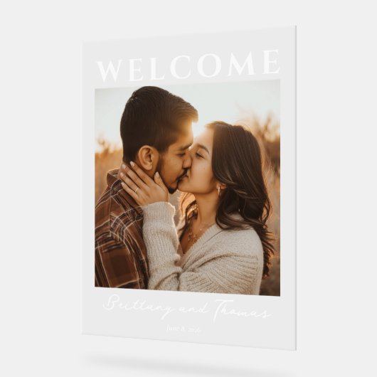 Romantic Couple Welcome Sign Acryl Bord (Hoek)