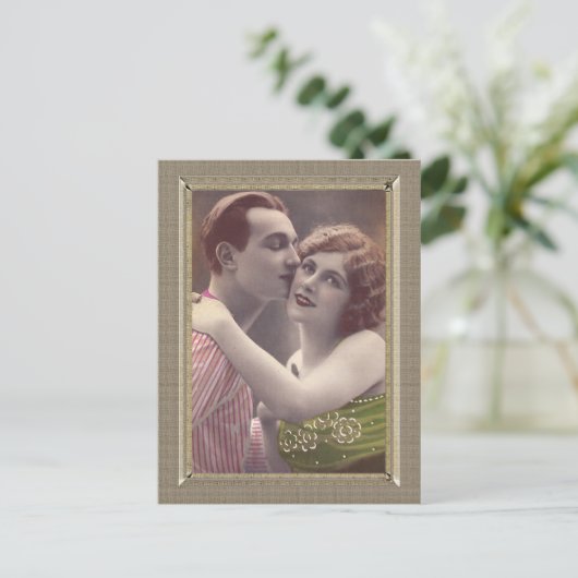 Romantic Couple - zoete kussens Briefkaart (Staand voorkant)