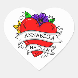 Romantic Couple's Gift   Kunst met Tattoo stijl Hart Sticker