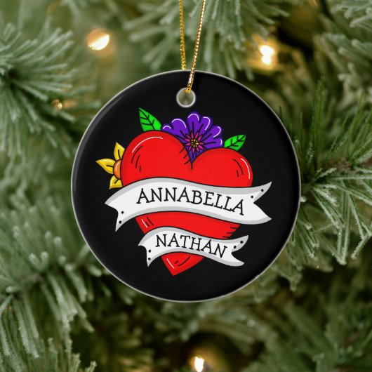 Romantic Couple's Gift | Kunst met Tattoo stijl Keramisch Ornament (Boom)