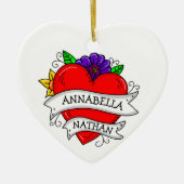 Romantic Couple's Gift | Kunst met Tattoo stijl Keramisch Ornament (Voorkant)