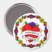 Romantic Couple's Gift | Kunst met Tattoo stijl Magneet (Voorkant / Achterkant)