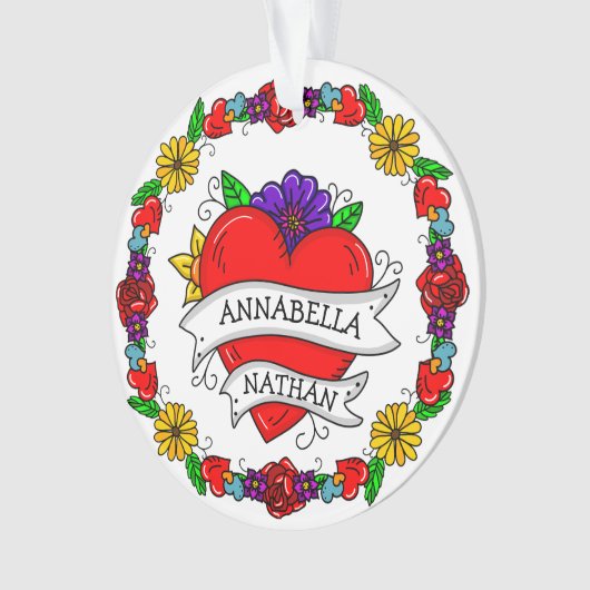 Romantic Couple's Gift | Kunst met Tattoo stijl Ornament (voorkant)