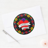Romantic Couple's Gift | Kunst met Tattoo stijl Ronde Sticker (Envelop)