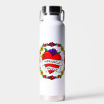 Romantic Couple's Gift | Kunst met Tattoo stijl Waterfles<br><div class="desc">Gepersonaliseerde Graffiti- of tattoo-stijl kunst met een cartoon hart en bloemen met persoonlijke partnernamen. Kute voor Valentijnsdag of een Jubileum of bruiloft cadeau.</div>