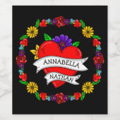 Romantic Couple's Gift | Tattoo Stijlklasse Wijn Etiket (Enkel label)