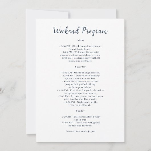 Romantic Cowgirl Pink Flowers Bachelorette Weekend Kaart (Achterkant)