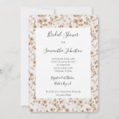 Romantic Cream Brown Floral Bridal Shower Kaart (Voorkant)