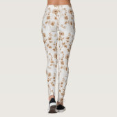 Romantic Cream Brown Floral  Leggings (Achterkant)