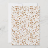 Romantic Cream Brown Floral Wedding Kaart (Achterkant)