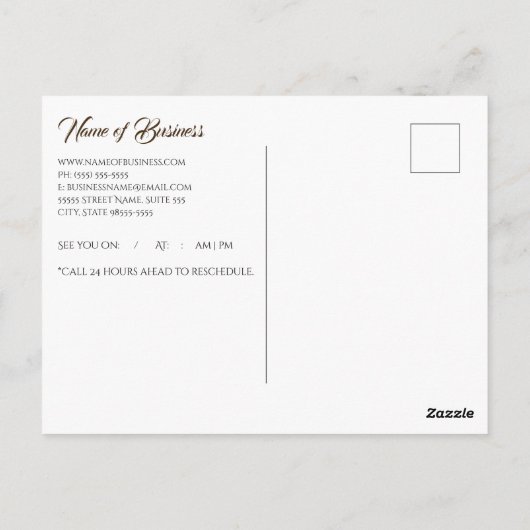 Romantic Cream Floral Elegant Appointinder Briefkaart (Achterkant)