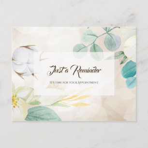 Romantic Cream Floral Elegant Appointinder Briefkaart