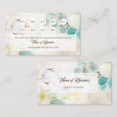 Romantic Cream Floral Elegant Loyalty Punch Card (Voorkant / Achterkant)