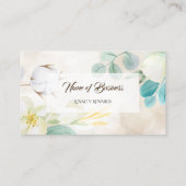 Romantic Cream Floral Elegant Loyalty Punch Card (Achterkant)