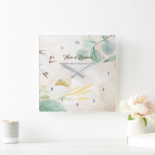 Romantic Cream Floral Elegant Website Boutique Vierkante Klok (Huis)