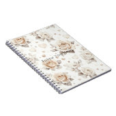 Romantic Cream Hearts & Flowers Notitieboek (Rechterzijde)