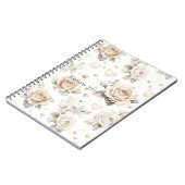 Romantic Cream Hearts & Flowers Notitieboek (Linkerzijde)